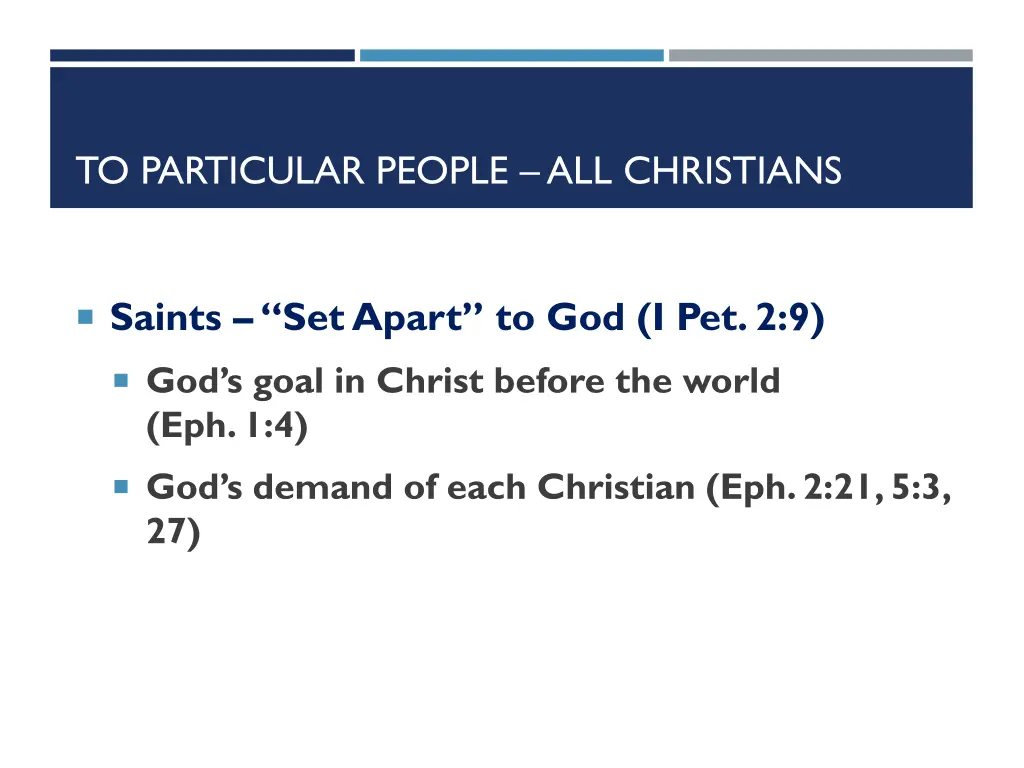 to particular people all christians 2