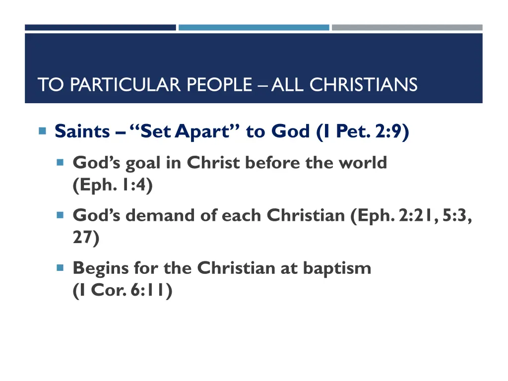 to particular people all christians 3