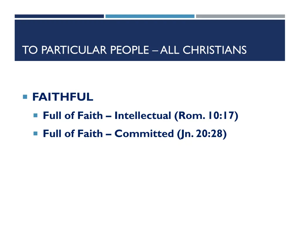 to particular people all christians 6