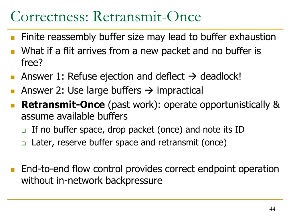 correctness retransmit once