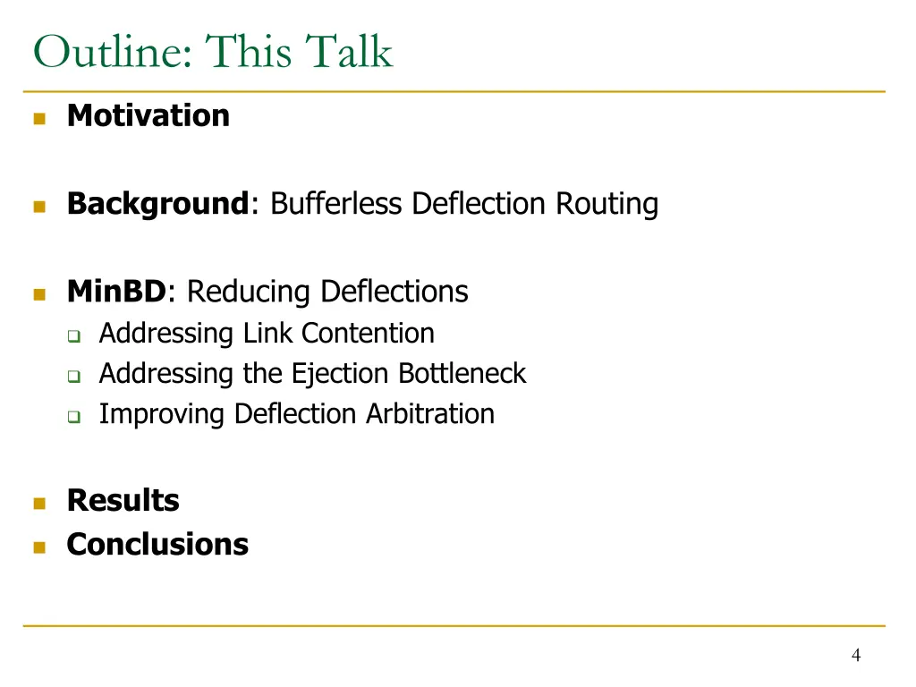 outline this talk