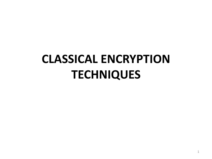 classical encryption techniques