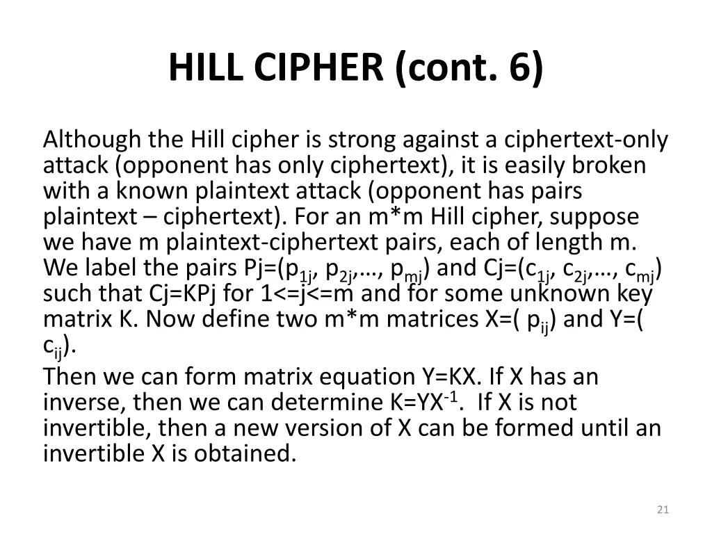 hill cipher cont 6