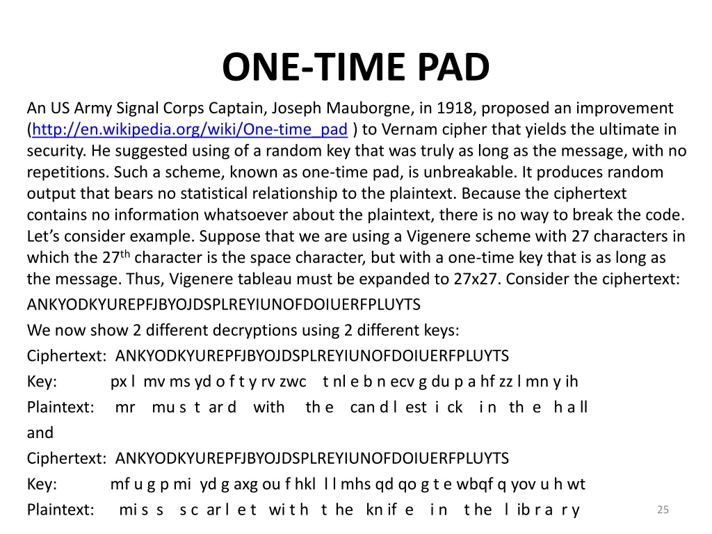 one time pad