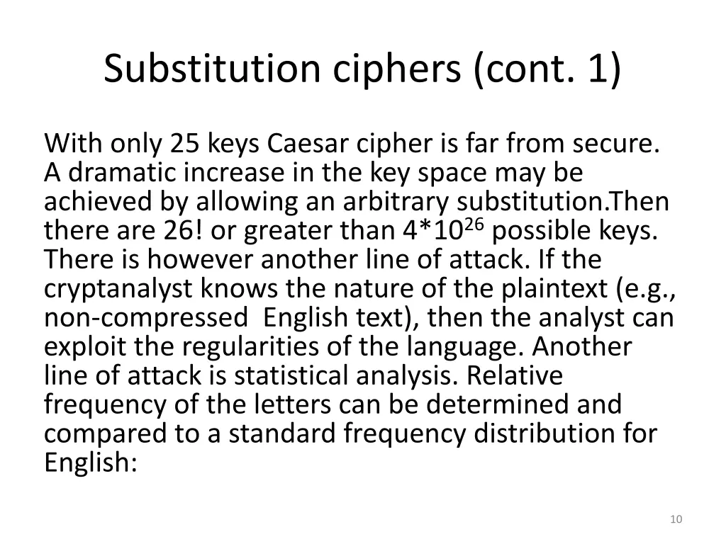 substitution ciphers cont 1