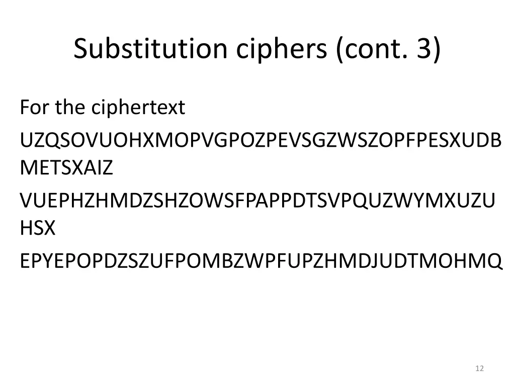 substitution ciphers cont 3