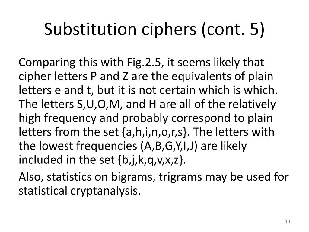 substitution ciphers cont 5