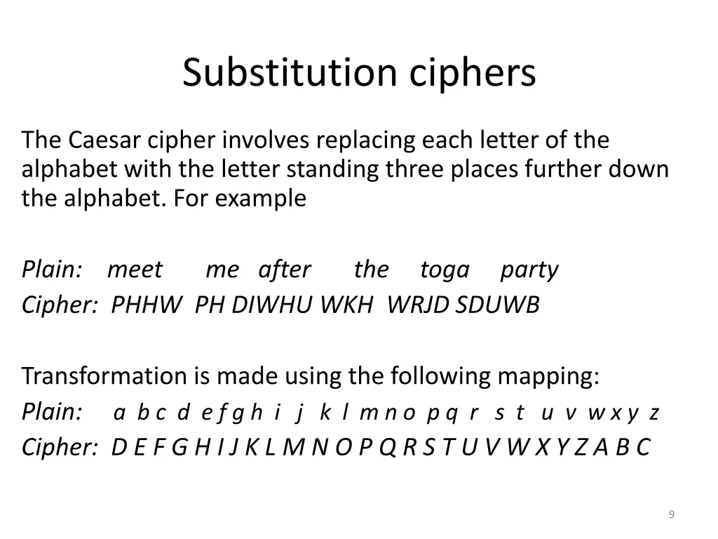 substitution ciphers