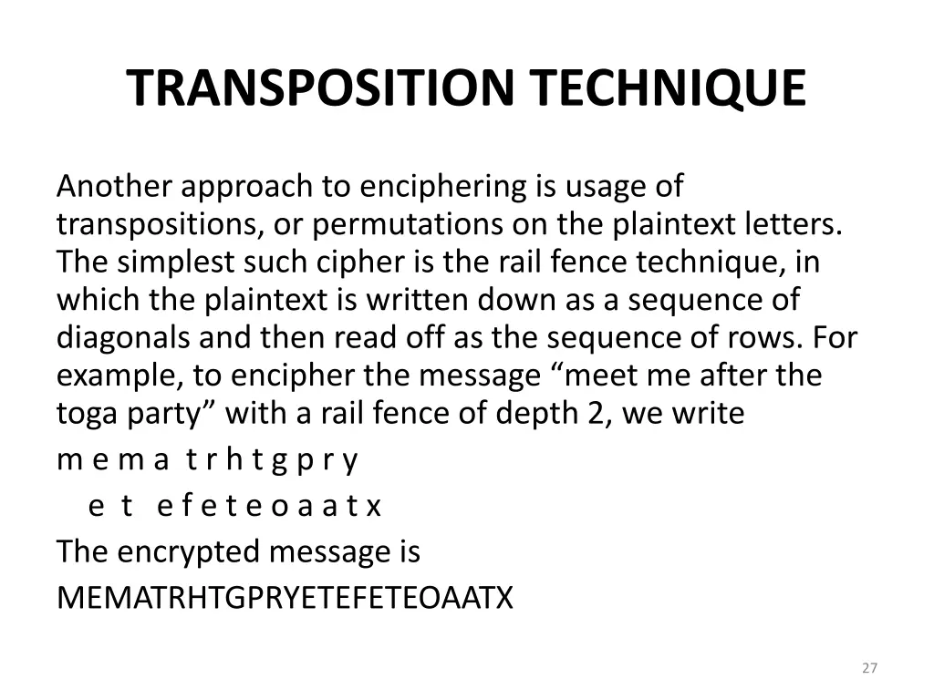 transposition technique