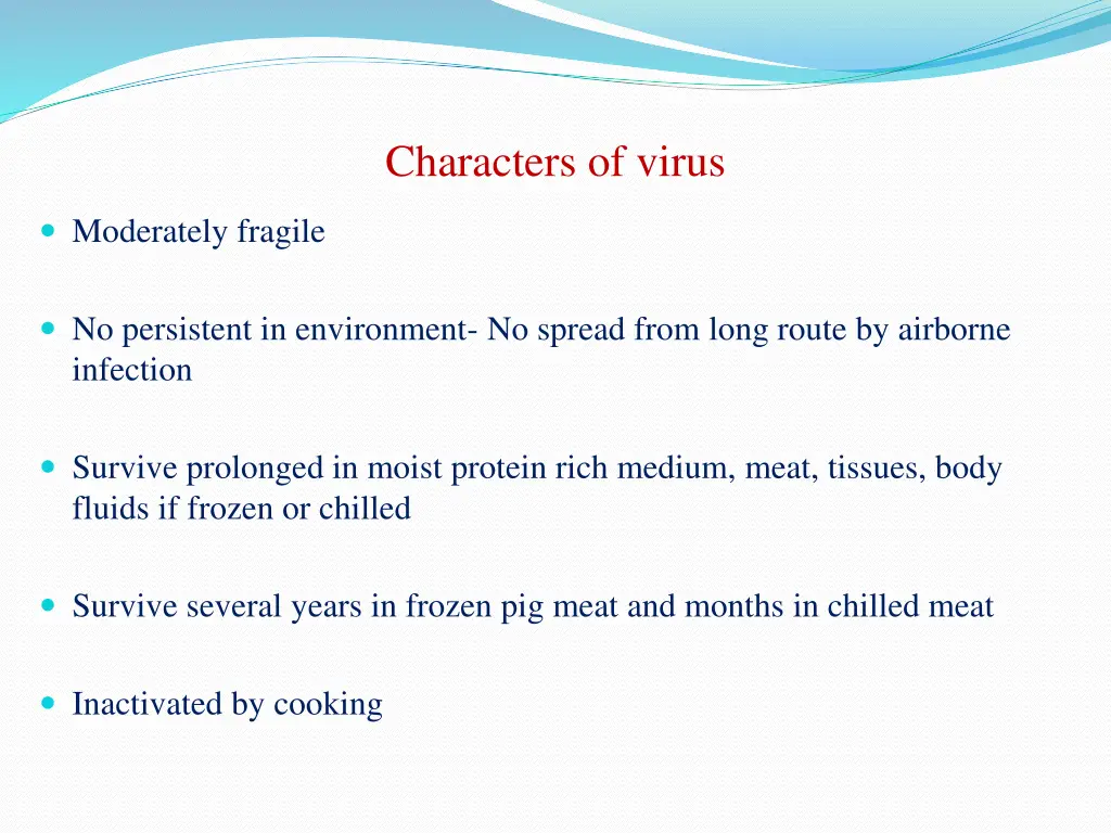 characters of virus