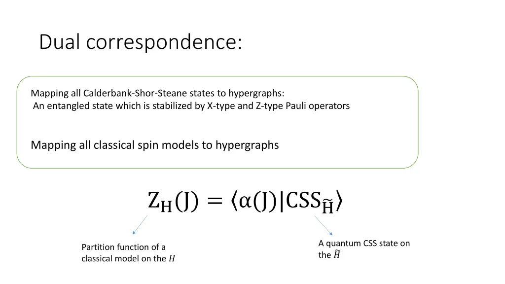 dual correspondence