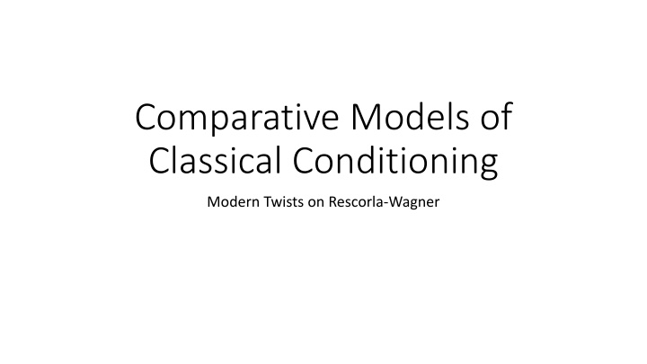 comparative models of classical conditioning