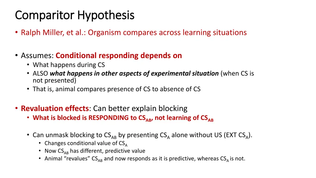 comparitor comparitor hypothesis