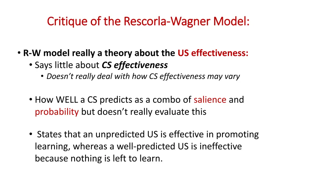 critique of the critique of the rescorla