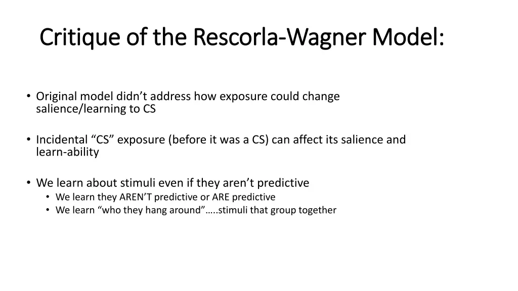 critique of the rescorla critique of the rescorla 1