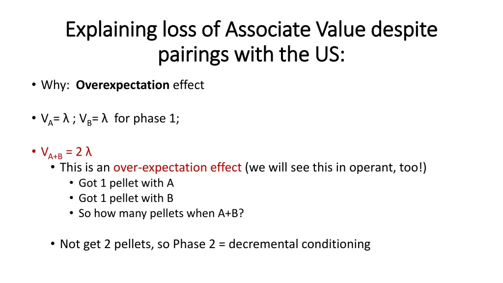 explaining loss of associate value despite