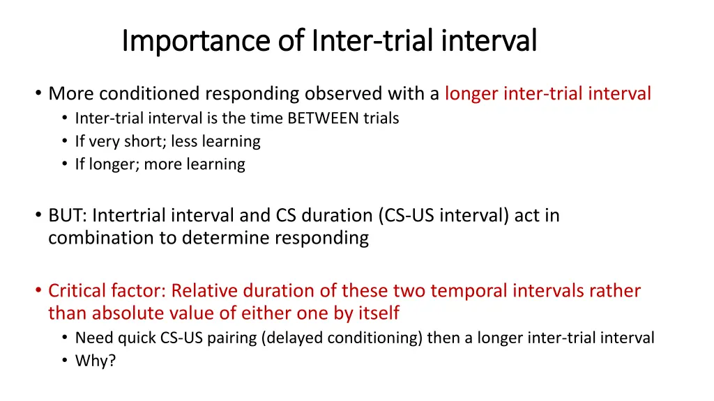 importance of inter importance of inter trial