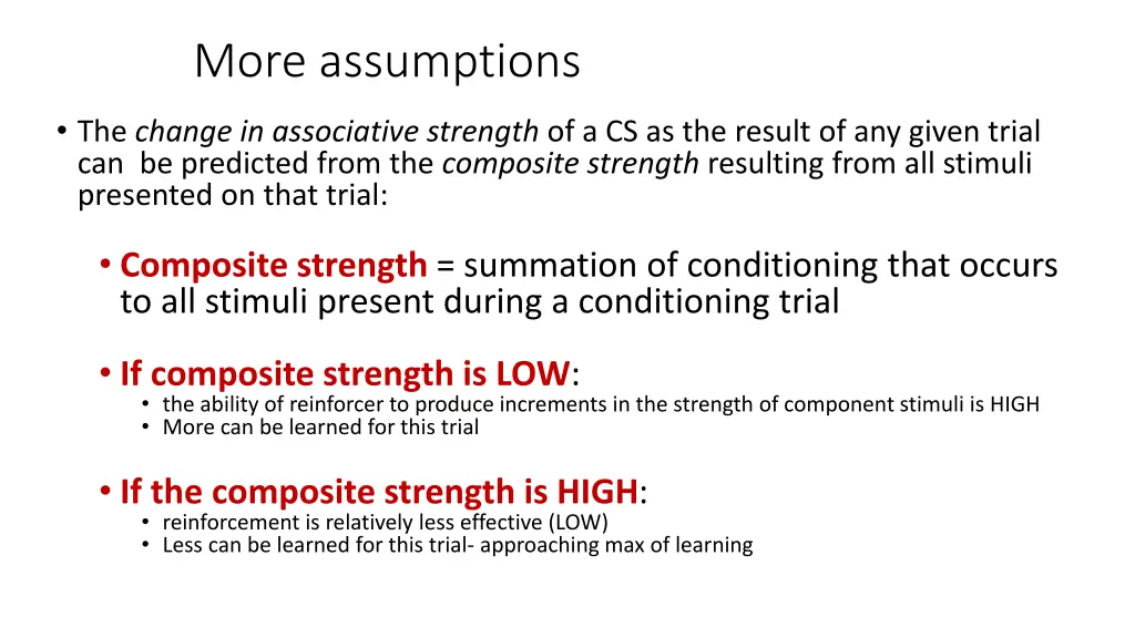 more assumptions
