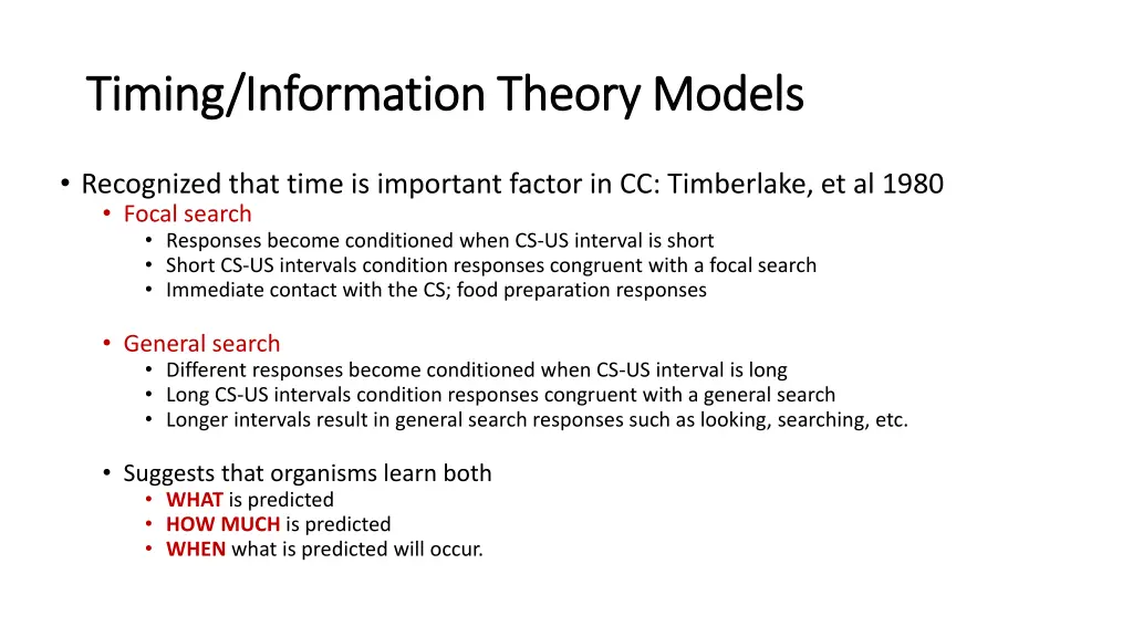 timing information theory models timing