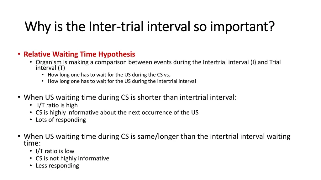 why is the inter why is the inter trial interval