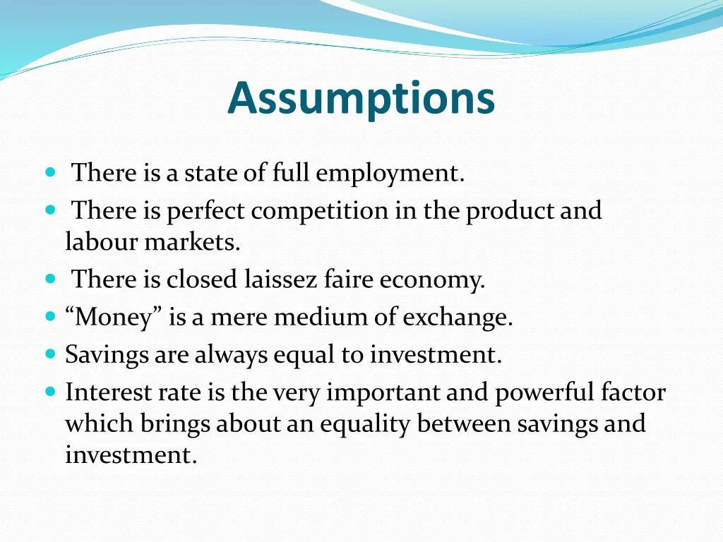 assumptions