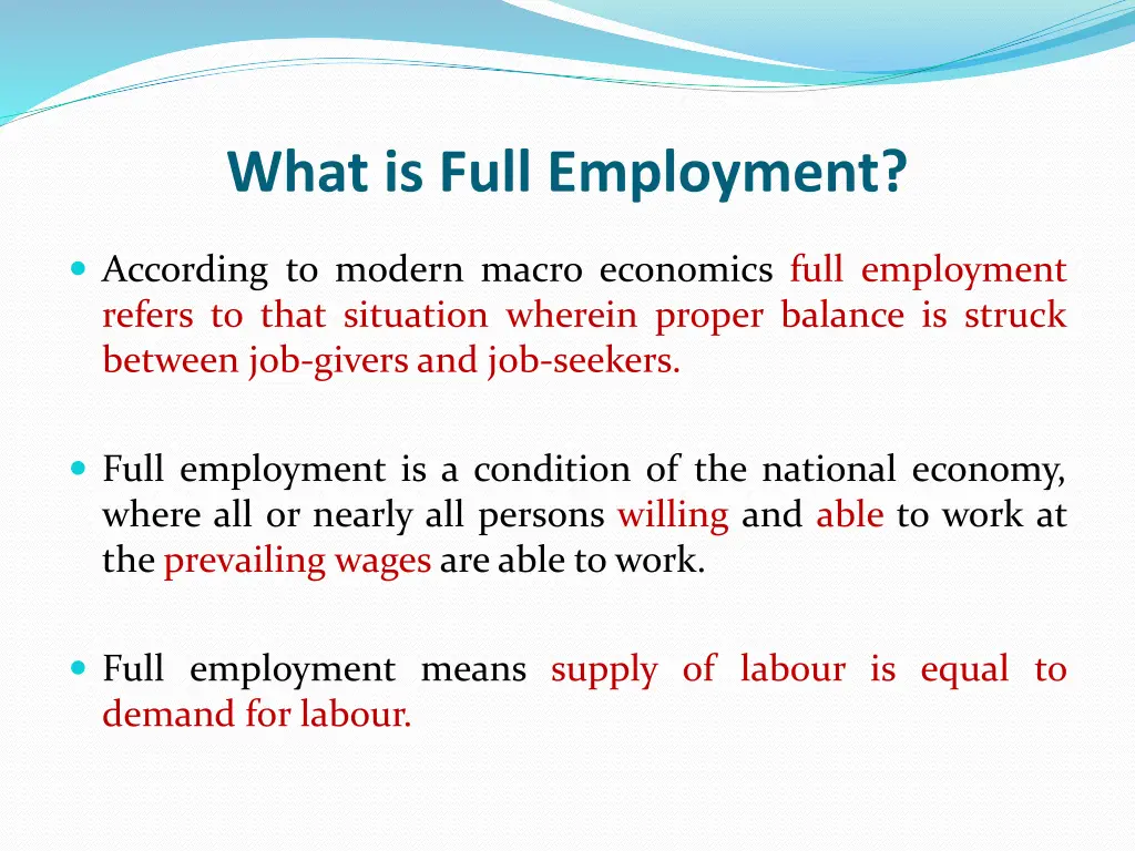 what is full employment