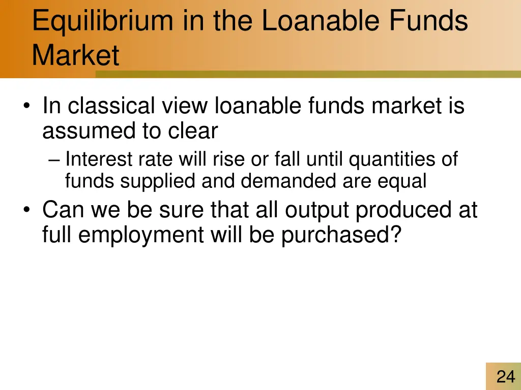 equilibrium in the loanable funds market