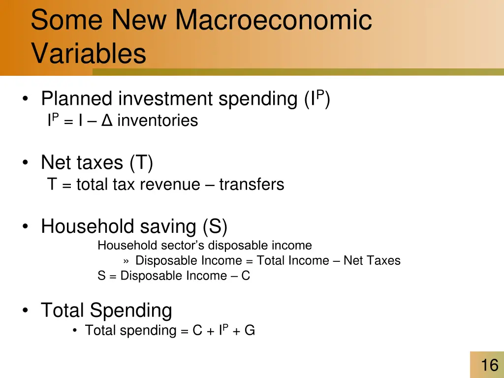 some new macroeconomic variables
