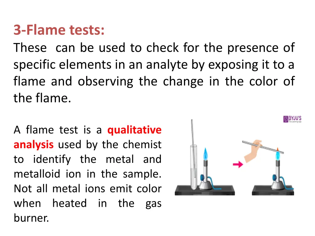 3 flame tests these can be used to check