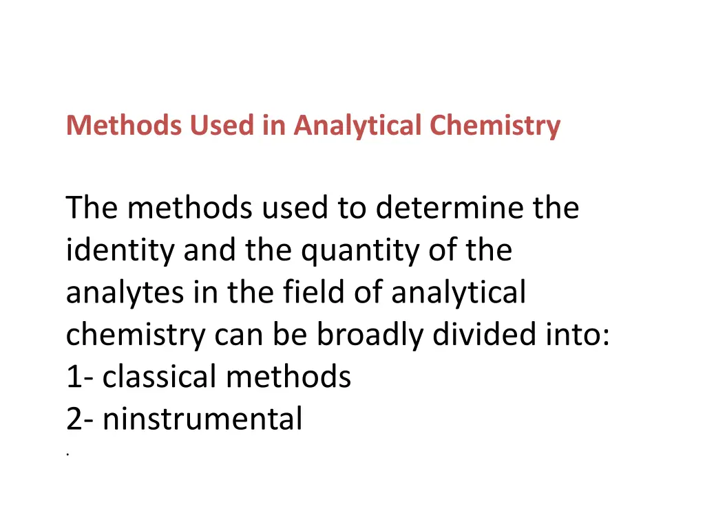 methods used in analytical chemistry