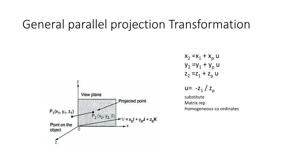 general parallel projection transformation