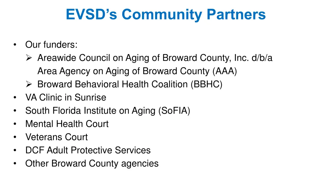 evsd s community partners