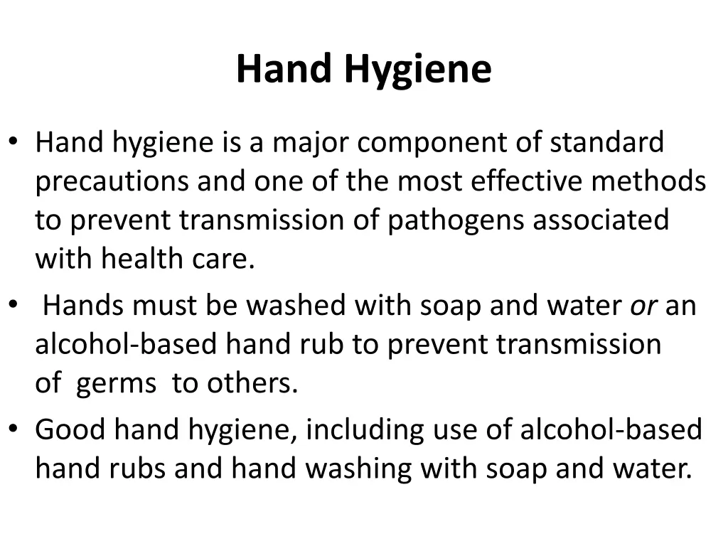 hand hygiene