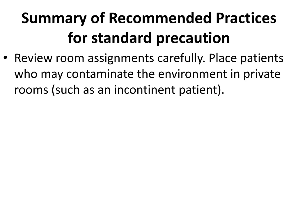 summary of recommended practices for standard 2