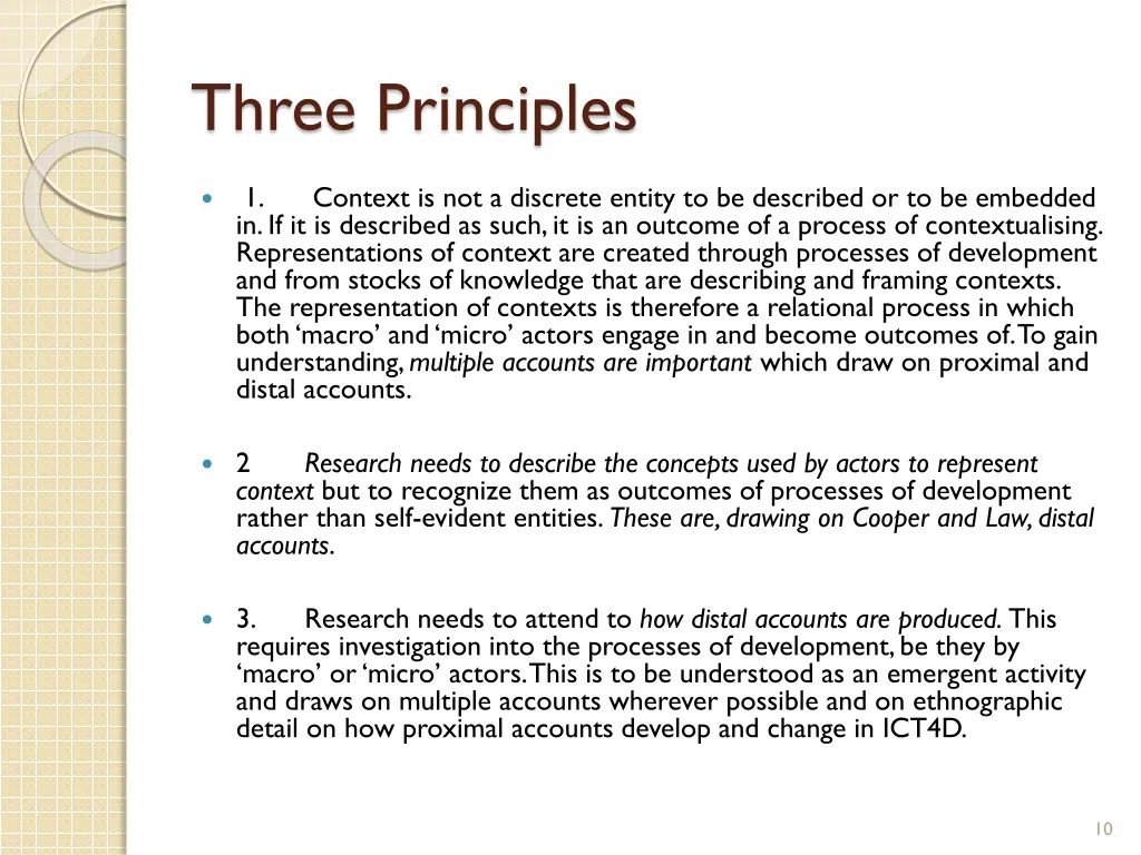 three principles