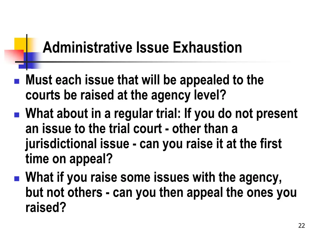 administrative issue exhaustion