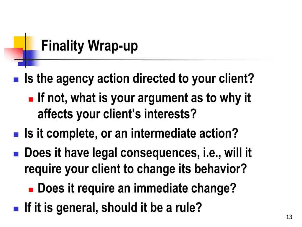 finality wrap up