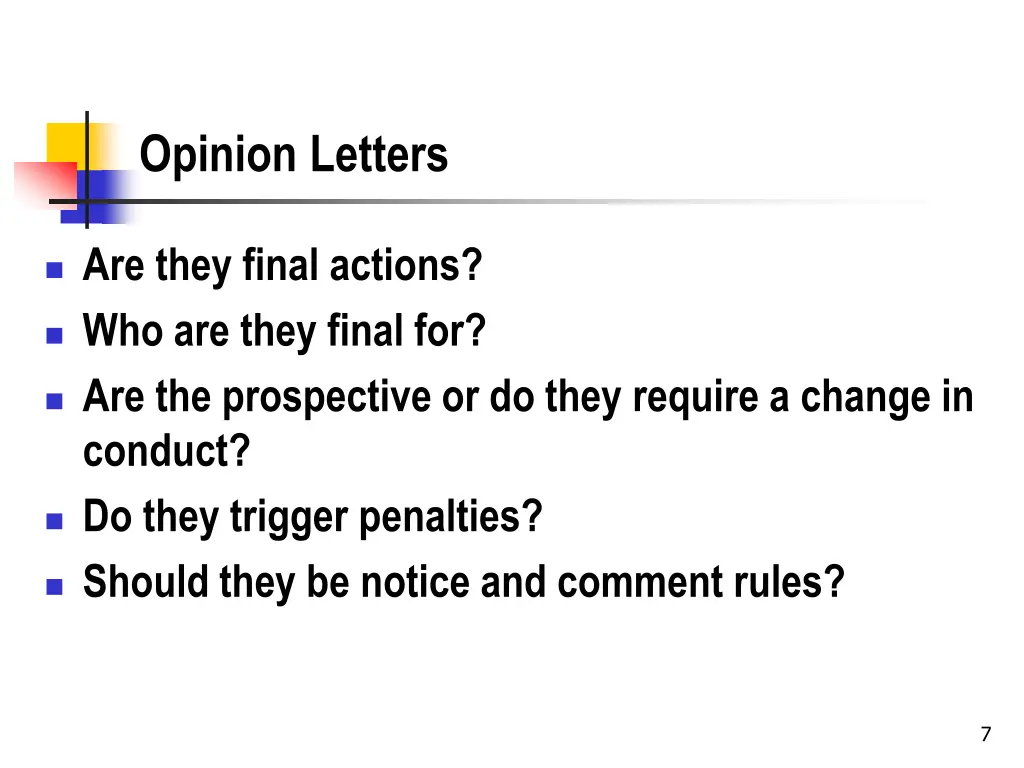 opinion letters