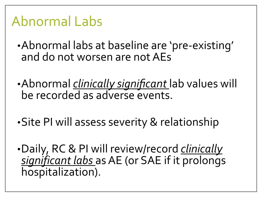 abnormal labs