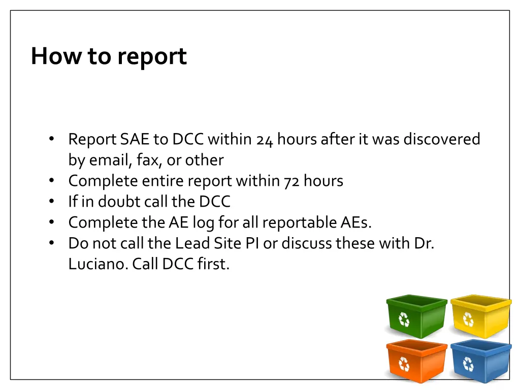 how to report