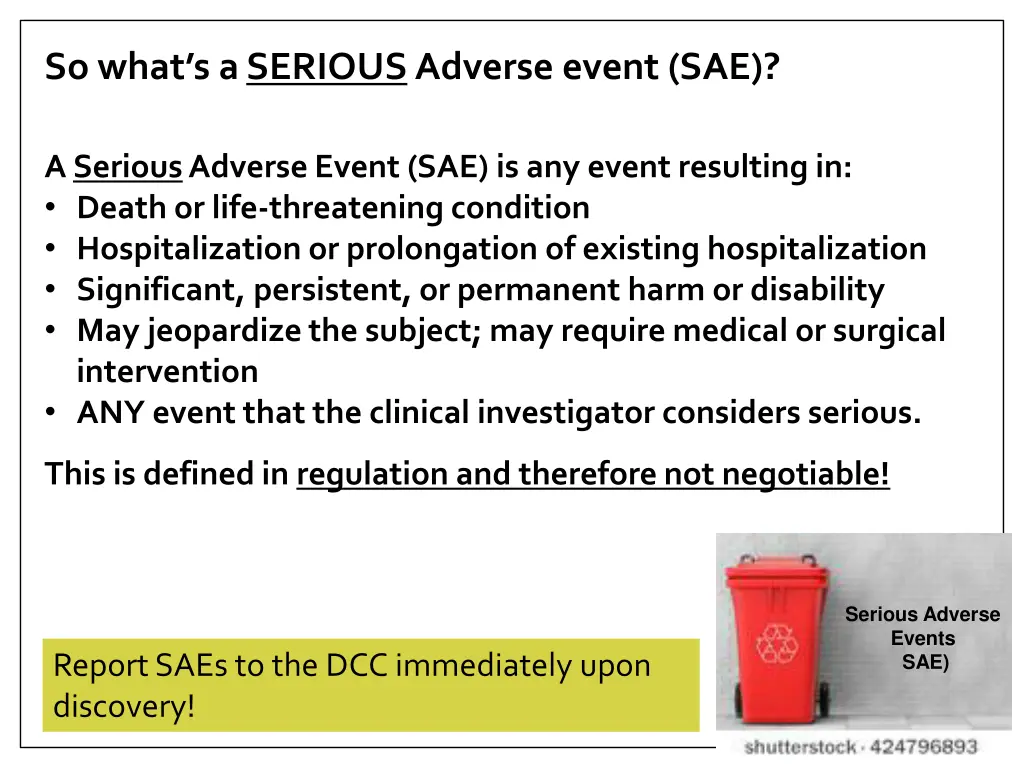 so what s a serious adverse event sae