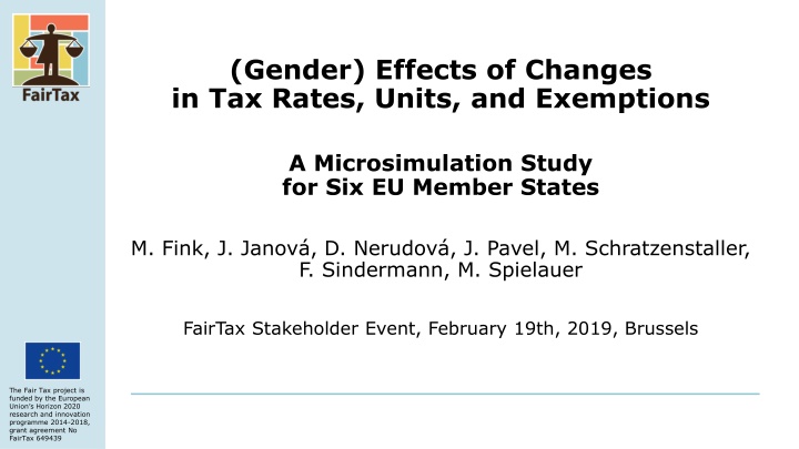 gender effects of changes in tax rates units