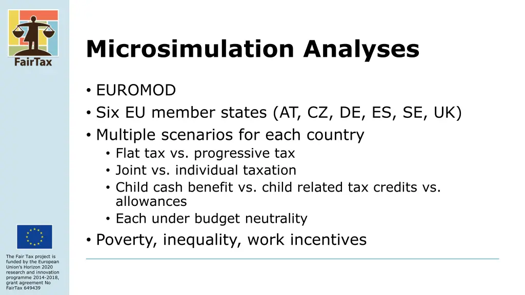 microsimulation analyses