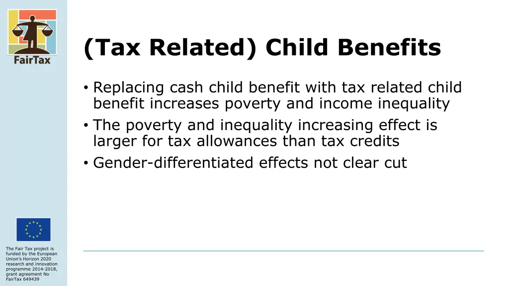 tax related child benefits