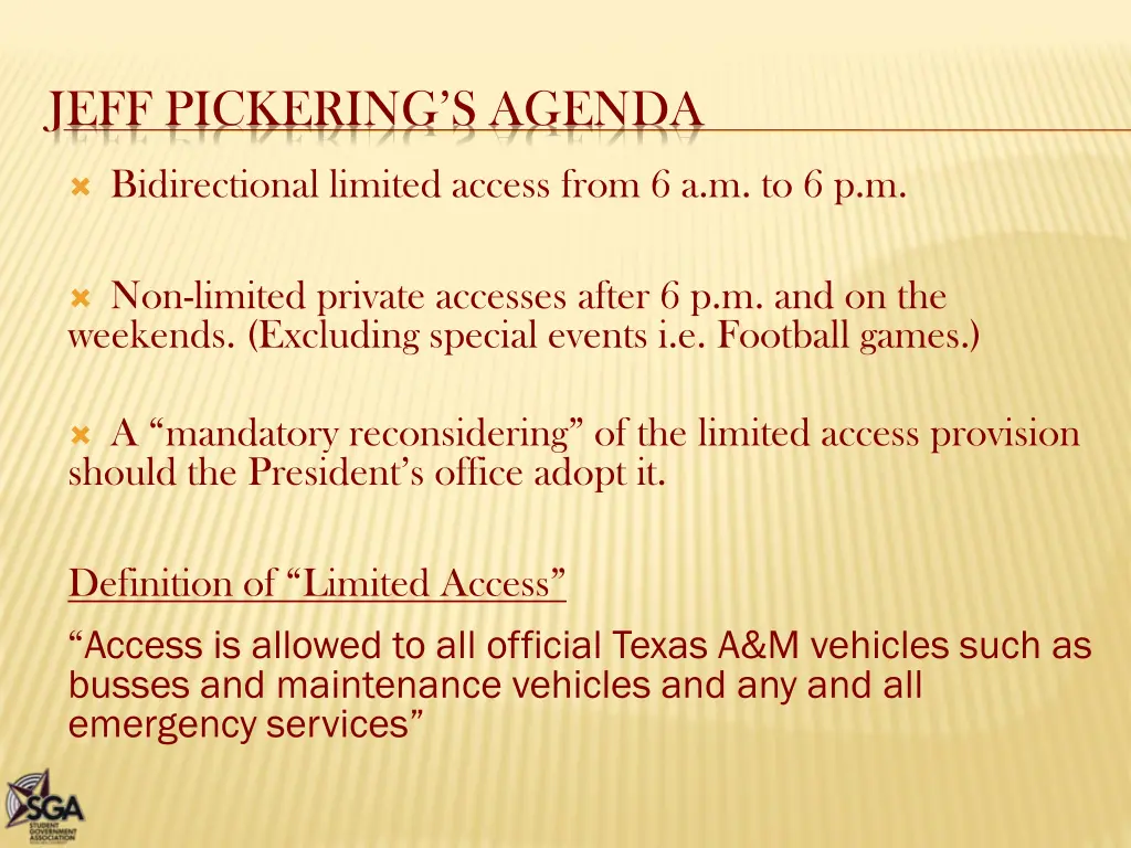 jeff pickering s agenda