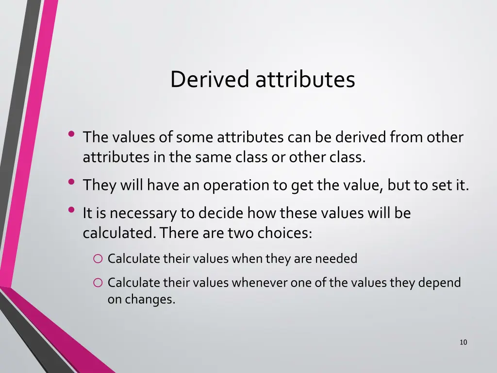 derived attributes