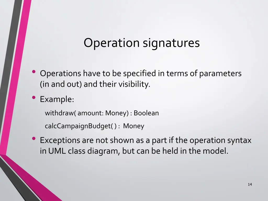 operation signatures
