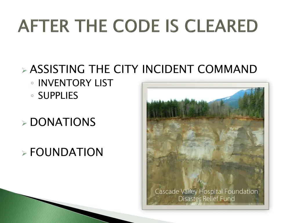 assisting the city incident command inventory