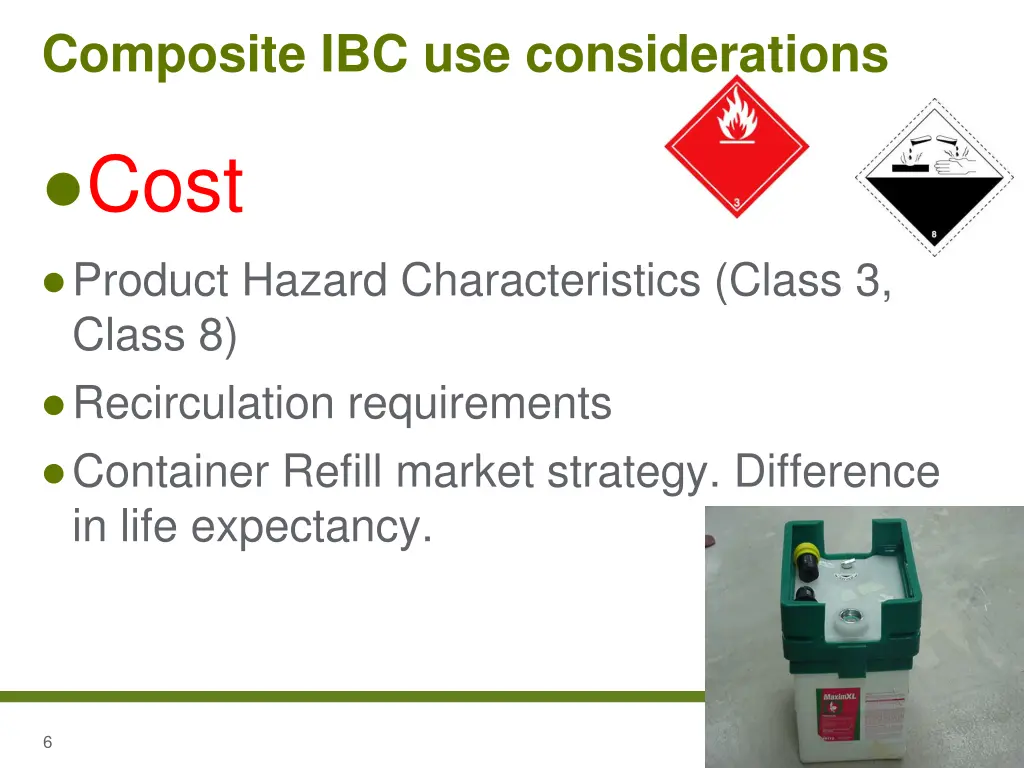 composite ibc use considerations