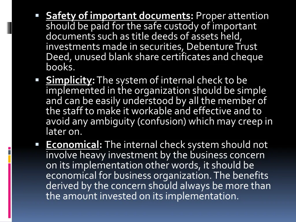 safety of important documents proper attention